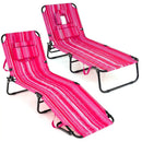 Set of 2 Folding Face Down Tanning Chair with Face Hole 3 Removable Pillows by LJGDeals