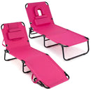 Set of 2 Folding Face Down Tanning Chair with Face Hole 3 Removable Pillows by LJGDeals