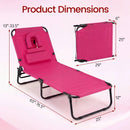 Set of 2 Folding Face Down Tanning Chair with Face Hole 3 Removable Pillows by LJGDeals
