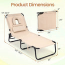 Set of 2 Folding Face Down Tanning Chair with Face Hole 3 Removable Pillows by LJGDeals