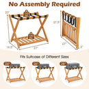 Set of 2 Folding Luggage Racks with 5 Nylon Straps and Slatted Storage Shelf by LJGDeals