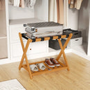 Set of 2 Folding Luggage Racks with 5 Nylon Straps and Slatted Storage Shelf by LJGDeals