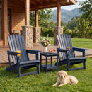 Adirondack Chairs Set of 2 HDPE with Cup Holders by LJGDeals