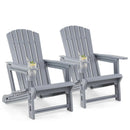 Adirondack Chairs Set of 2 HDPE with Cup Holders by LJGDeals