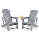 Adirondack Chairs Set of 2 HDPE with Cup Holders by LJGDeals