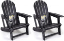 HDPE Adirondack Chairs Set of 2 with Cup Holders by LJGDeals