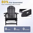 HDPE Adirondack Chairs Set of 2 with Cup Holders by LJGDeals