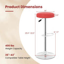 Height Adjustable Swivel Bar Stool Set of 2 - Red by LJGDeals
