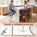 Height Adjustable Swivel Bar Stool Set of 2 - Red by DirectDeals