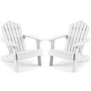Set of 2 Kids Adirondack Chairs All-weather Outdoor Chairs for Children with Tilted High Backrest by DirectDeals