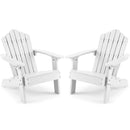 Set of 2 Kids Adirondack Chairs All-weather Outdoor Chairs for Children with Tilted High Backrest