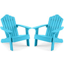 Set of 2 Kids Adirondack Chairs All-weather Outdoor Chairs for Children with Tilted High Backrest by DirectDeals