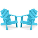 Set of 2 Kids Adirondack Chairs All-weather Outdoor Chairs for Children with Tilted High Backrest