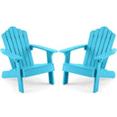 Set of 2 Kids Adirondack Chairs All-weather Outdoor Chairs for Children with Tilted High Backrest by LJGDeals