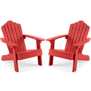 Set of 2 Kids Adirondack Chairs All-weather Outdoor Chairs for Children with Tilted High Backrest by DirectDeals