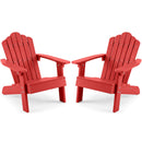 Set of 2 Kids Adirondack Chairs All-weather Outdoor Chairs for Children with Tilted High Backrest