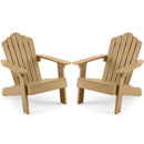 Set of 2 Kids Adirondack Chairs All-weather Outdoor Chairs for Children with Tilted High Backrest by LJGDeals