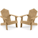 Set of 2 Kids Adirondack Chairs All-weather Outdoor Chairs for Children with Tilted High Backrest