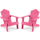 Set of 2 Kids Adirondack Chairs All-weather Outdoor Chairs for Children with Tilted High Backrest