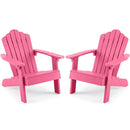 Set of 2 Kids Adirondack Chairs All-weather Outdoor Chairs for Children with Tilted High Backrest by LJGDeals