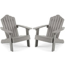 Set of 2 Kids Adirondack Chairs All-weather Outdoor Chairs for Children with Tilted High Backrest