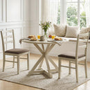 Upholstered Dining Chairs Set of 2 with Wood Frame by LJGDeals