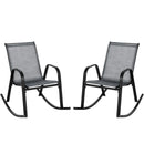 Set of 2 Metal Patio Rocking Chair with Breathable Seat Fabric by LJGDeals
