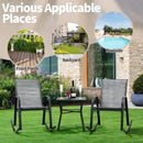 Set of 2 Metal Patio Rocking Chair with Breathable Seat Fabric by LJGDeals