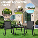 Set of 2 Metal Patio Rocking Chair with Breathable Seat Fabric by LJGDeals