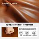 Set of 2 Modern Counter Height Stools 25 Inch Faux Leather Upholstered by LJGDeals