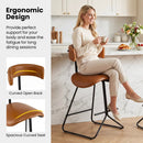Set of 2 Modern Counter Height Stools 25 Inch Faux Leather Upholstered by LJGDeals