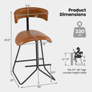 Set of 2 Modern Counter Height Stools 25 Inch Faux Leather Upholstered by LJGDeals