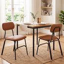 Dining Chairs Set of 2 with Ergonomic Back and Metal Legs