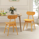 Set of 2 Modern Dining Chairs with Curved Backrest and Seat