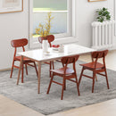 Set of 2 Modern Dining Chairs with Curved Backrest and Seat