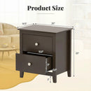 Set of 2 Modern Nightstand with two Drawers for Small Spaces-Rustic Brown by LJGDeals