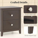 Set of 2 Modern Nightstand with two Drawers for Small Spaces-Rustic Brown by LJGDeals