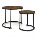 Set of 2 Modern Round Stacking Nesting Coffee Tables for Living Room by LJGDeals