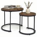 Set of 2 Modern Round Stacking Nesting Coffee Tables for Living Room by LJGDeals