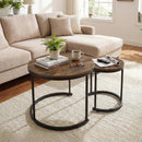 Set of 2 Modern Round Stacking Nesting Coffee Tables for Living Room by LJGDeals