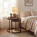 Set of 2 Modern Round Stacking Nesting Coffee Tables for Living Room by LJGDeals