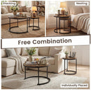 Set of 2 Modern Round Stacking Nesting Coffee Tables for Living Room by LJGDeals