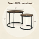 Set of 2 Modern Round Stacking Nesting Coffee Tables for Living Room by LJGDeals