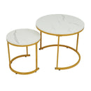 Set of 2 Modern Round Stacking Nesting Coffee Tables for Living Room by LJGDeals