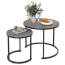 Set of 2 Modern Round Stacking Nesting Coffee Tables for Living Room by LJGDeals