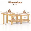 Nesting Coffee Tables Set of 2 with Rattan Shelf - Natural by LJGDeals