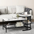 Set of 2 Nesting Coffee Table with Extra Storage Shelf for Living Room-Black by LJGDeals