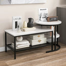 Set of 2 Nesting Coffee Table with Extra Storage Shelf for Living Room-Black by LJGDeals