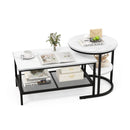 Set of 2 Nesting Coffee Table with Extra Storage Shelf for Living Room-Black by LJGDeals