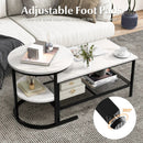 Set of 2 Nesting Coffee Table with Extra Storage Shelf for Living Room-Black by DirectDeals